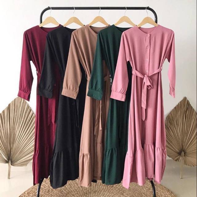 [COD] Bella gamis polos gamis rempel wanita