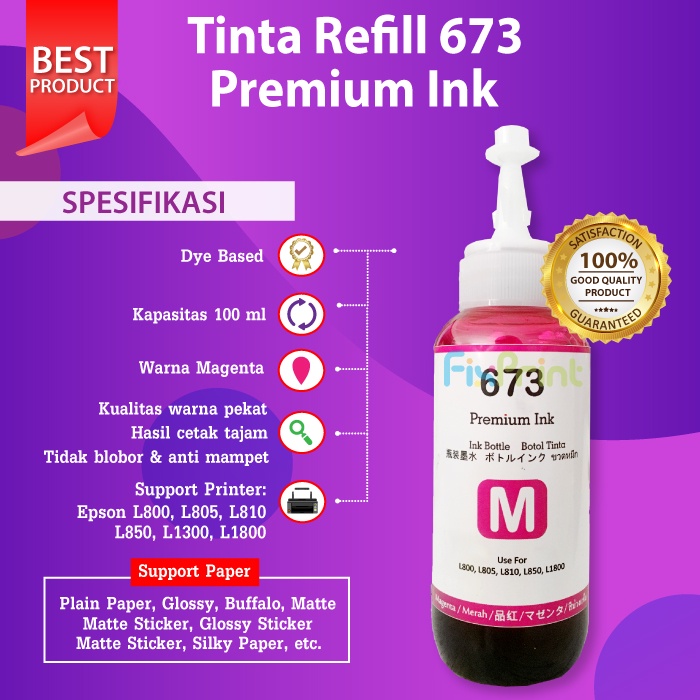 TINTA EPSN SETARA ORIGINAL L SERIES 673 PRINTER L800/L805/L850/L1800