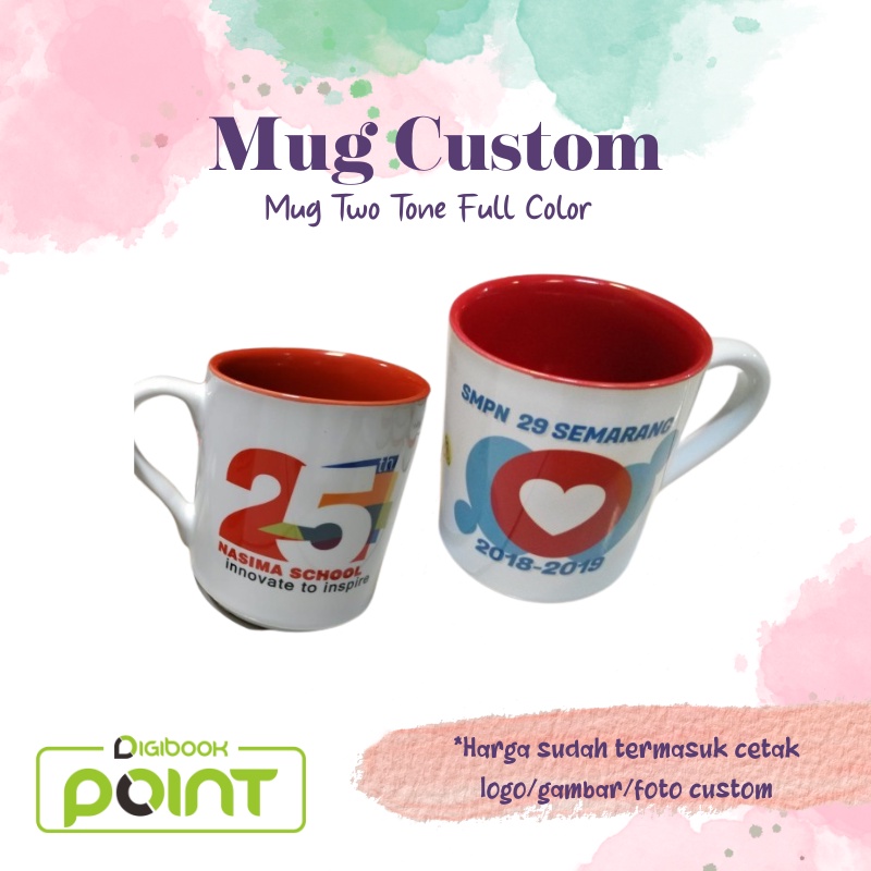 Mug Two Tone Cetak Full Colour Untuk Souvenir Promosi (Cetak EXSPRES)