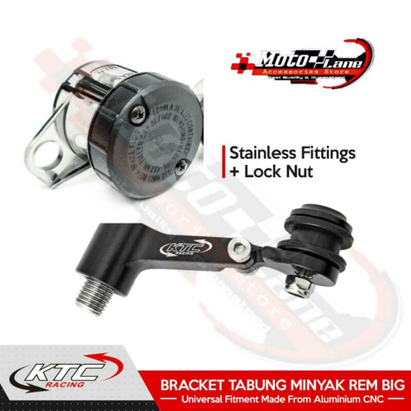 Breket Tabung Minyak Master Rem KTC Full Cnc - Plus Tabung BIG Smoke