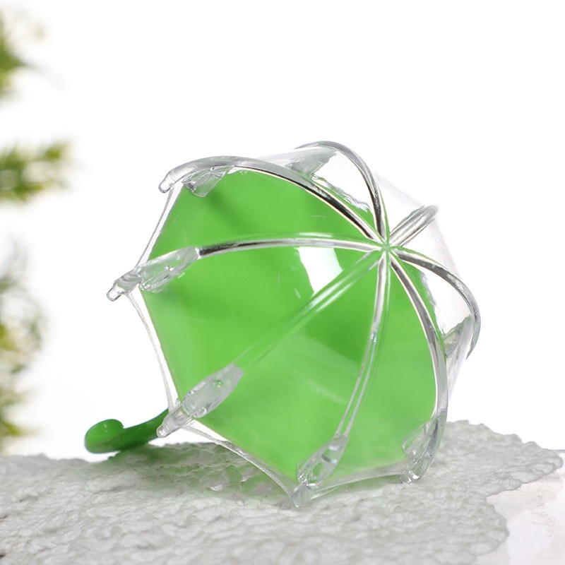 12pcs Umbrella Shape Transparent Plastic Candy Box Baby Shower Kids Birthday Party Gift Packaging Accessories