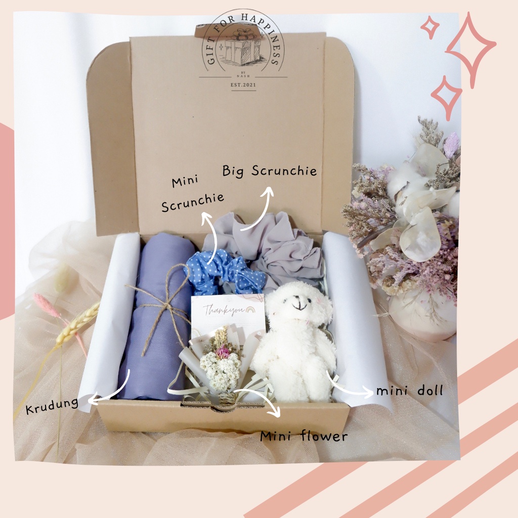 GIFT BOX / KADO CEWE / KADO ULTAH CEWE/ KERUDUNG / HIJAB / KADO HIJAB /GIFT BOX HIJAB
