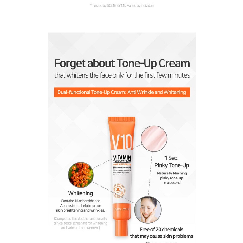 SOMEBYMI V10 Vitamin Tone Up Cream (50ml)