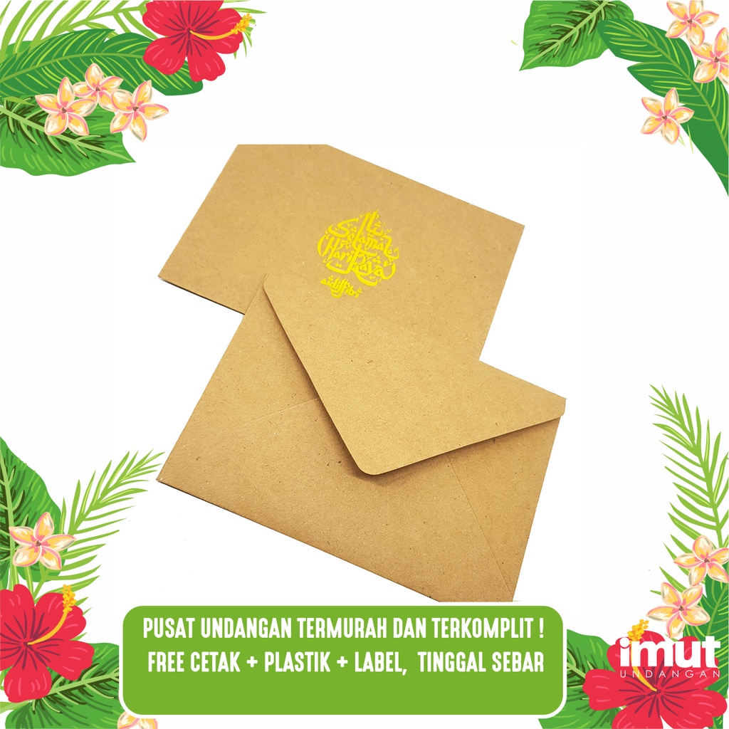

Amplop Kraft Kartu Lebaran + Gold Foil
