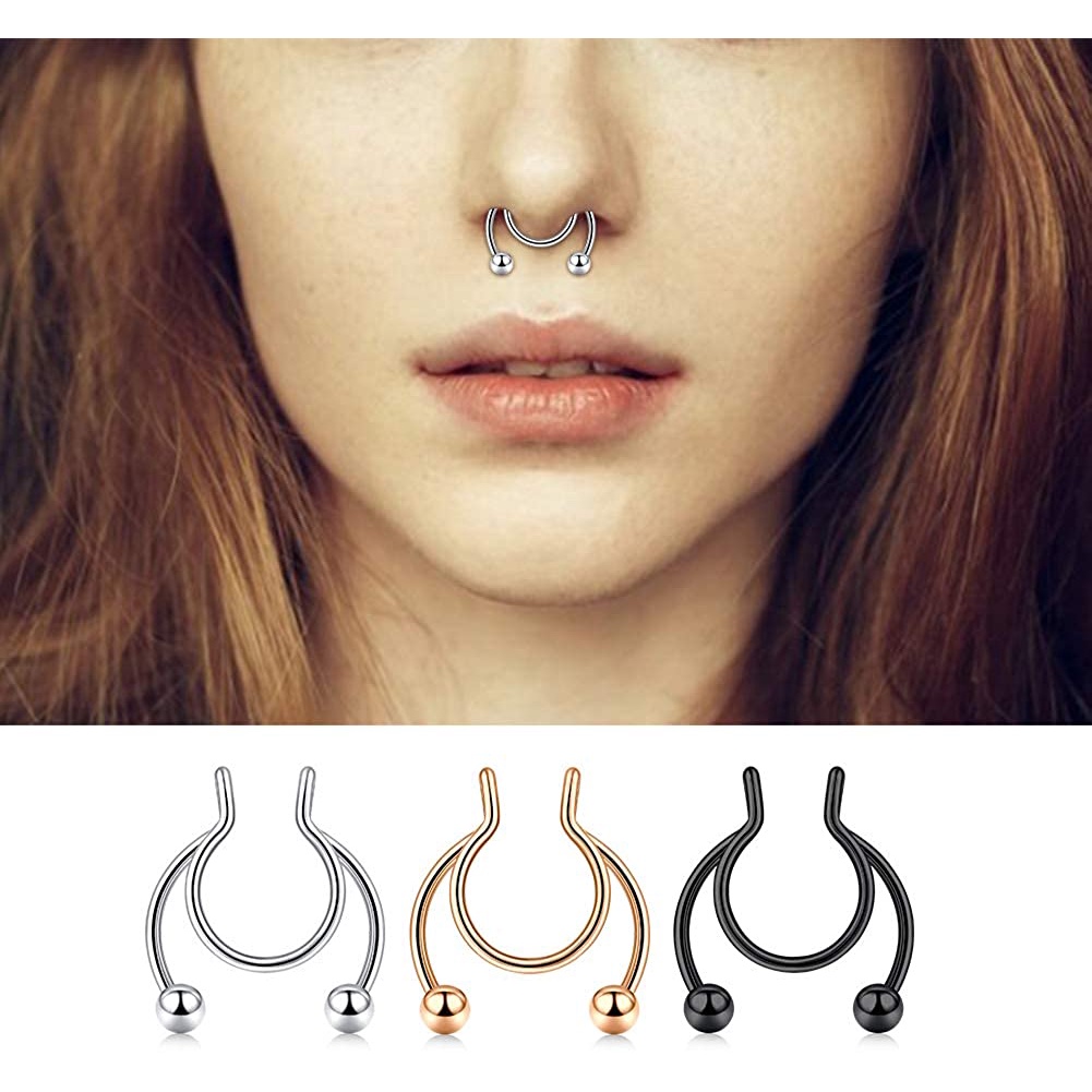 BP0150 - Nose Ring Clip On Anting Jepit Hidung Tanpa Tindik Bollywood Lebaran Idul Fitri Hari Raya Arabian Timur Tengah