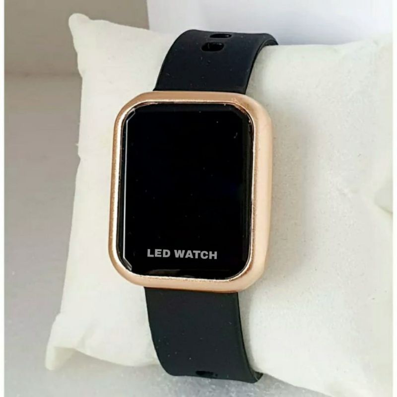 JAM LED WATCH PERSEGI FASHION WANITA TERBARU JAM LED WATCH apple Tali Silikon Unisex Pria Dan Wanita {Jam Led }