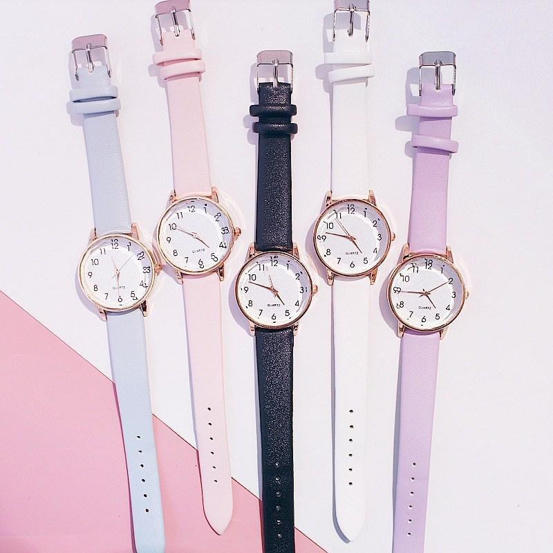 ✅COD [BBS] Jam Tangan Candycat Polos Bentuk Bulat Jam Tangan Wanita Pastel Gaya Korea Impor Premium