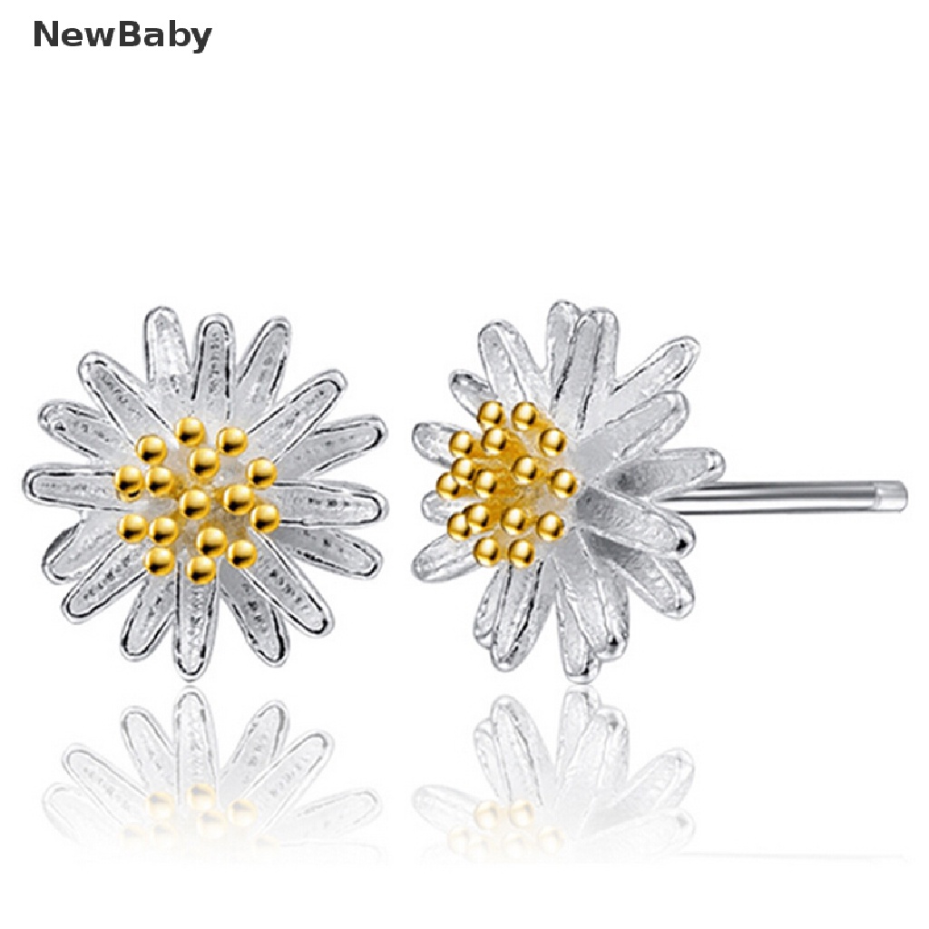 Anting Stud Bentuk Daisy Chrysanthemum Bahan 925 Sterling Silver Untuk Perhiasan