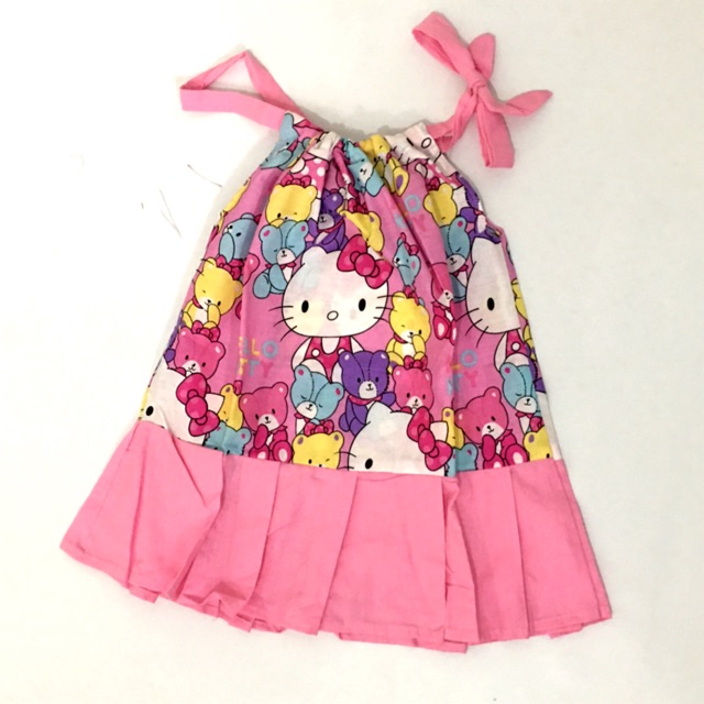 Talia dress tali anak lucu bahan katun catra 1-2 tahun