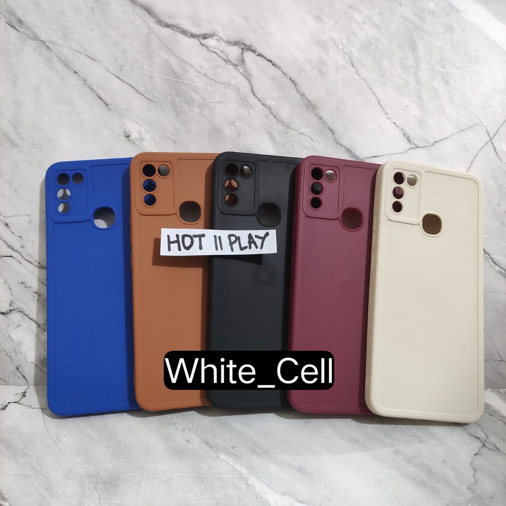 SoftCase ProCamera Silicon Matte Case Full Cover Infinix Hot 11 Hot 11s NFC Hot 11 play Hot 10 Play White_Cell