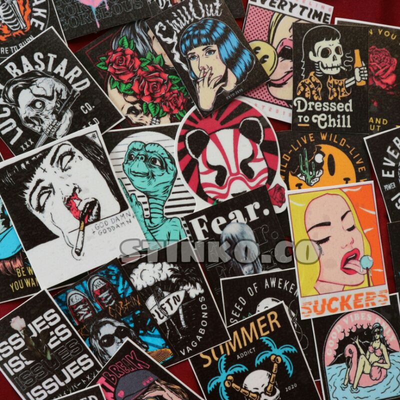 

[30PCs] COOL STICKER TUMBLR VINTAGE KEREN RETRO 90's UNTUK LAPTOP/LEMARI/SCRAPBOOK/JURNAL/DIY/CRAFT