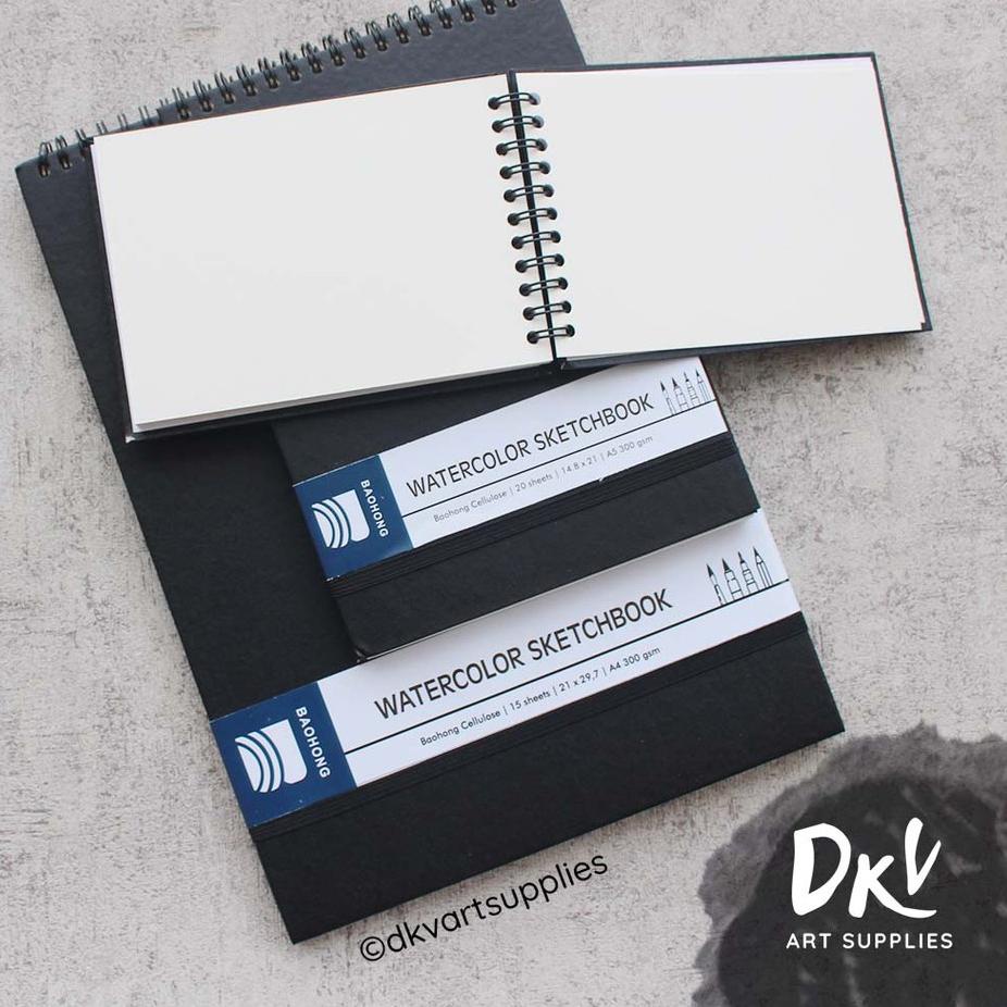 

[PRODUK YKARR] Watercolor Sketchbook Baohong Cellulose 300gsm A6 / A5 / A4 MYT