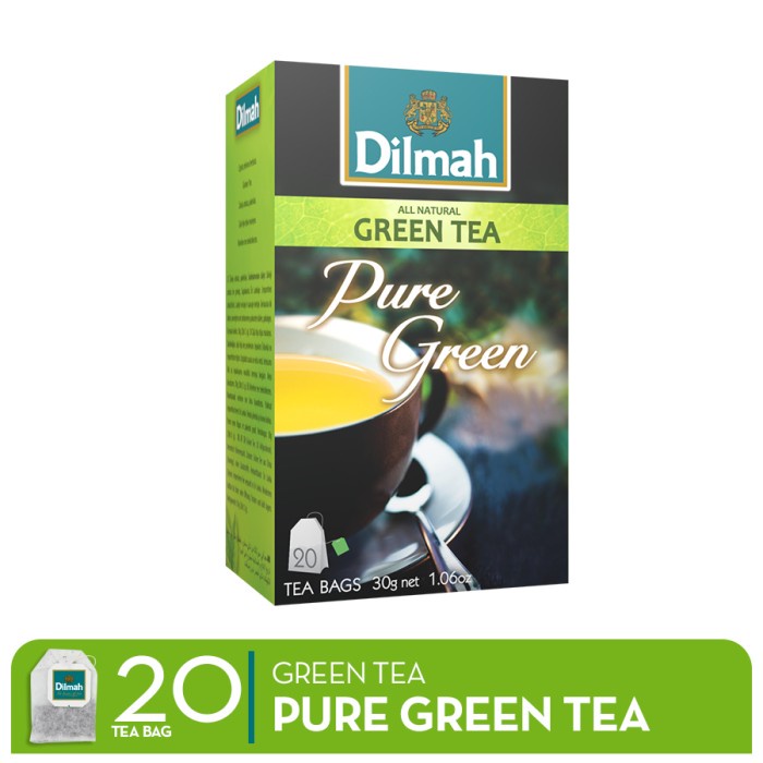 

TEH-DAUN- DILMAH PURE GREENTEA - TEH CELUP - TAG TBAG 20S -DAUN-TEH.