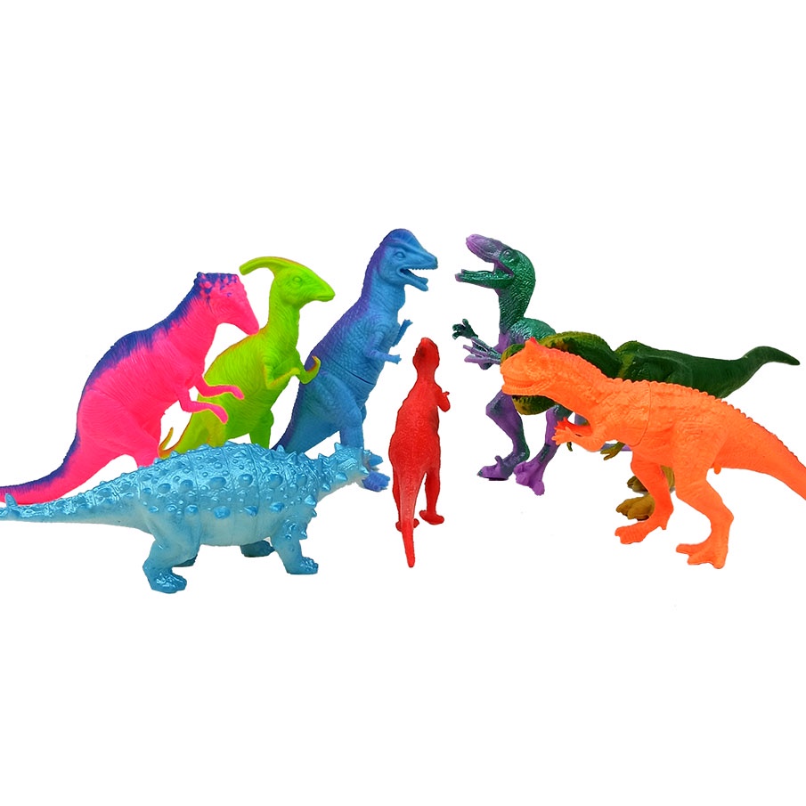 Set 8pcs Dinosaurus Land Karet Besar Mainan Miniatur Dino World