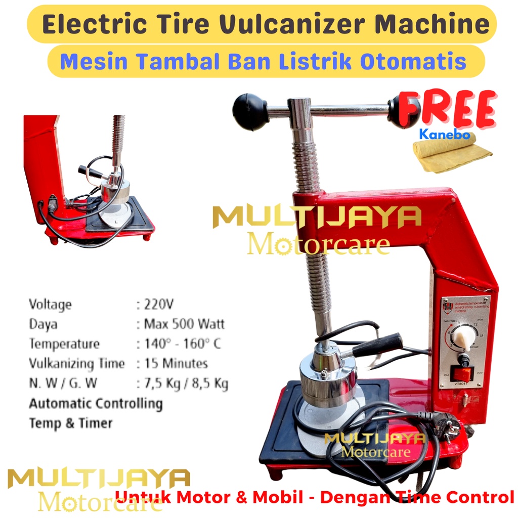 Mesin Tambal Ban Listrik Otomatis - Alat Tambal Ban Elektrik Motor Mobil Electric Tire Vulcanizer Machine