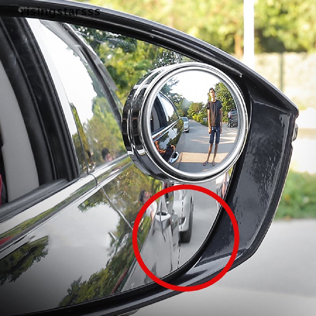 Rsid 2Pcs Kaca Spion Blind Spot HD 360 Derajat Untuk Motor / Mobil° Lensa Wide Angle Adjustable