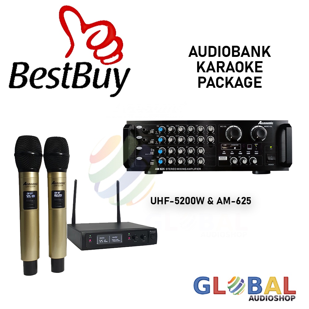 Audiobank Paket Karaoke AB-3000 AKS-100 Speaker Amplifier Microphone AB3000 AKS100