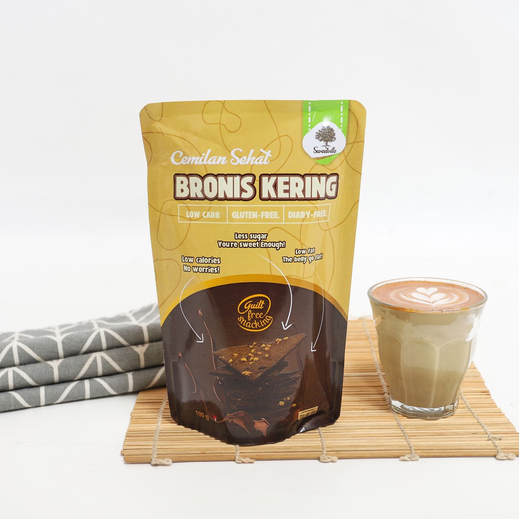 

Brownies Kering Mint (Healthy, Gluten free, Dairy free, Low Calorie) 100gr