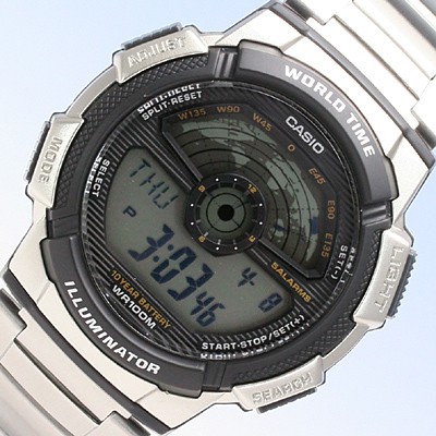 Casio Original AE-1100WD-1A / AE1100WD-1A Jam Tangan Pria - Digital - Stainless - Silver