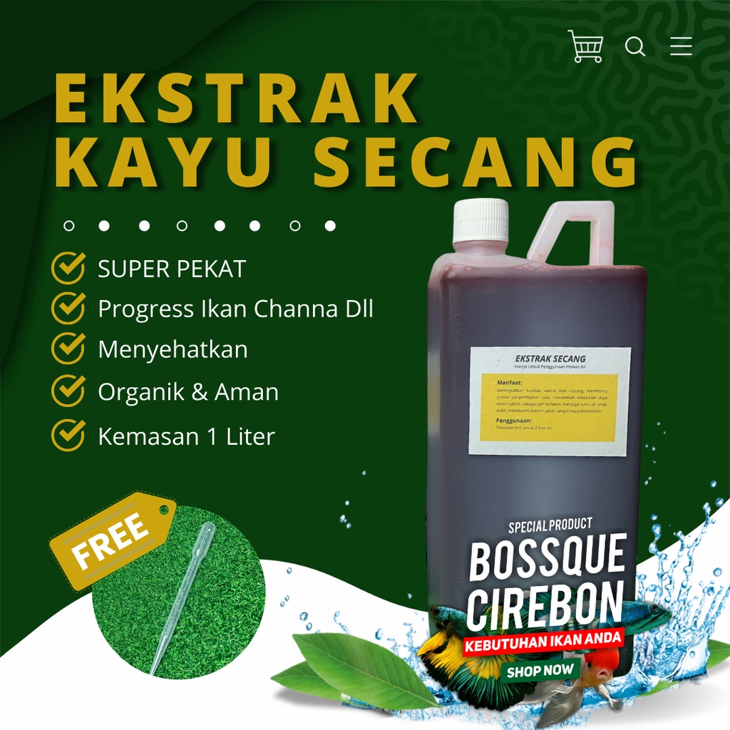 [Free Pipet Tetes] Ekstrak Kayu Secang Kemasan 1 Liter - Extract Secang Herbal Obat Ikan Hias Cupang Guppy Stamina Booster