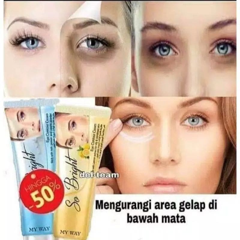 my way So Bright biru for normal skin with milk protein and pearl powder eye contour cream