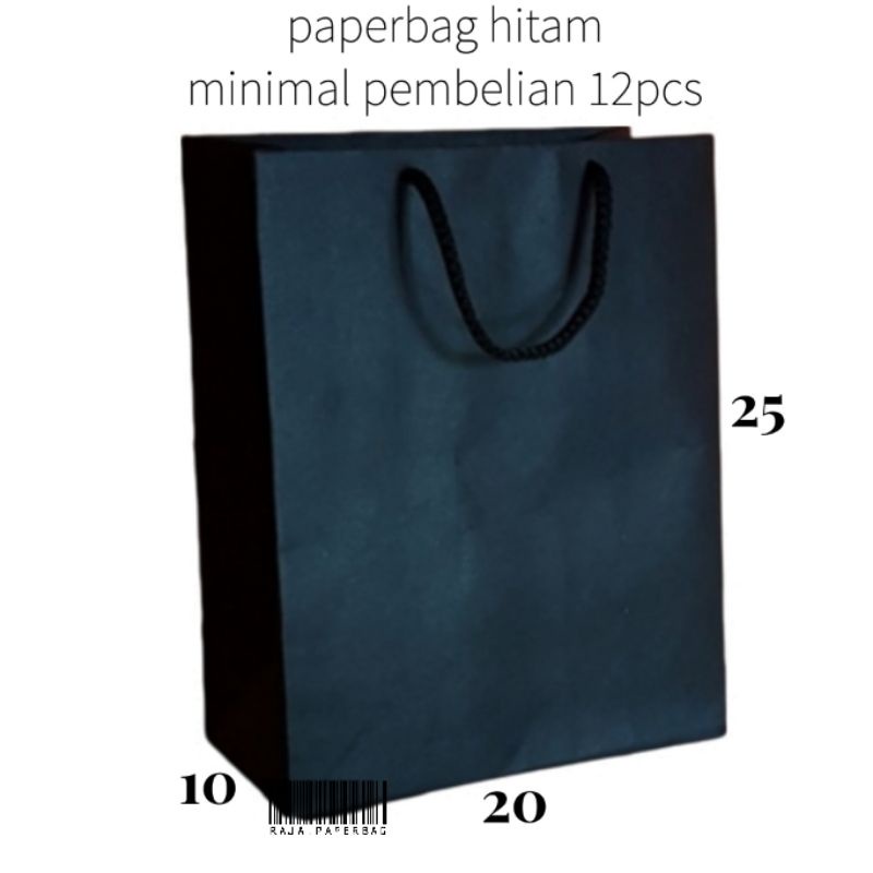 

paperbag hitam P20 L10 T25 paper bag hitam polos 20x25 tas kertas hitam kantong kertas souvenir tempat kado goodie bag hitam