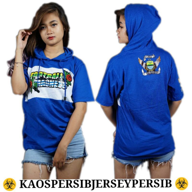 kaos kupluk Persib football madness biru dan hitam murah pria wanita