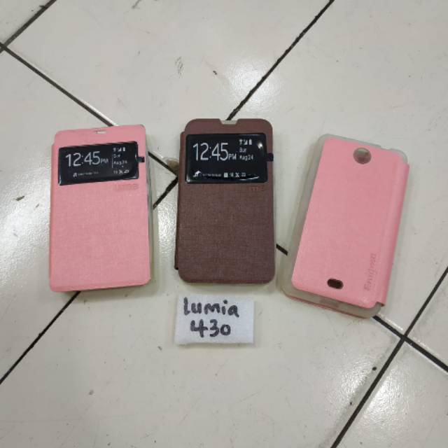 Flip case Nokia Lumia 430 flipcase book cover sarung buku buka tutup flipshell