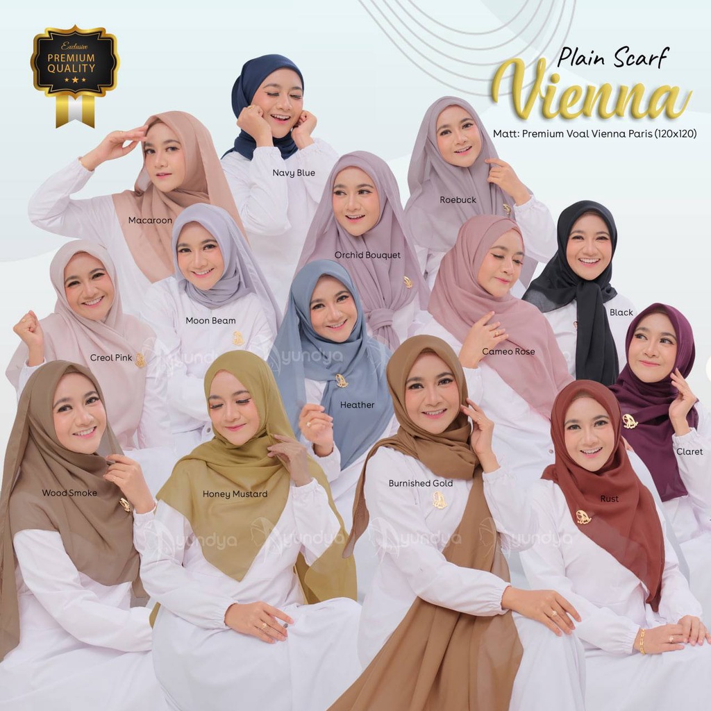 Jilbab Plain Scarf Vienna by Ayundya