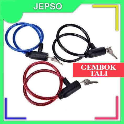Gembok tali pengaman Sepeda Motor Helm Pentol Baja Karet Kawat Ban Anti Maling / jepso makassar