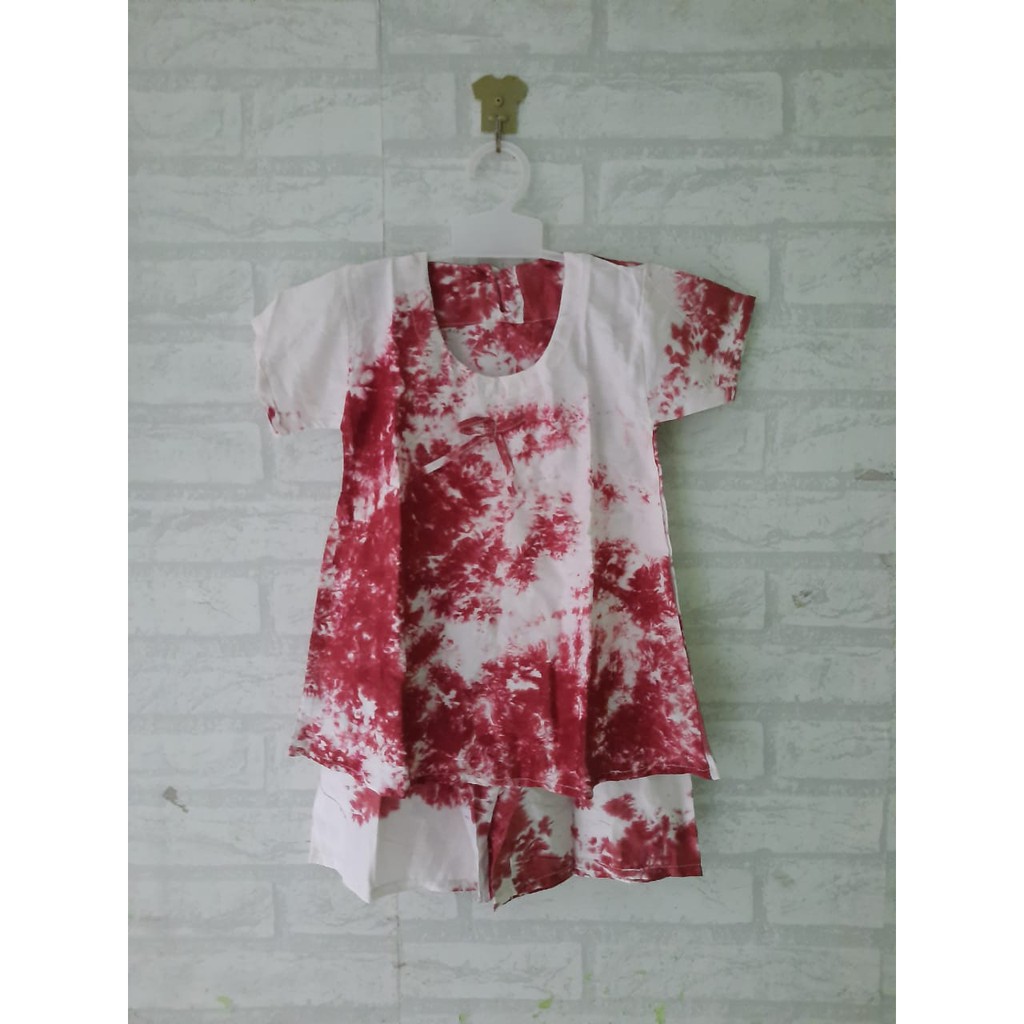 setelan babydol atau piyama anak shibori