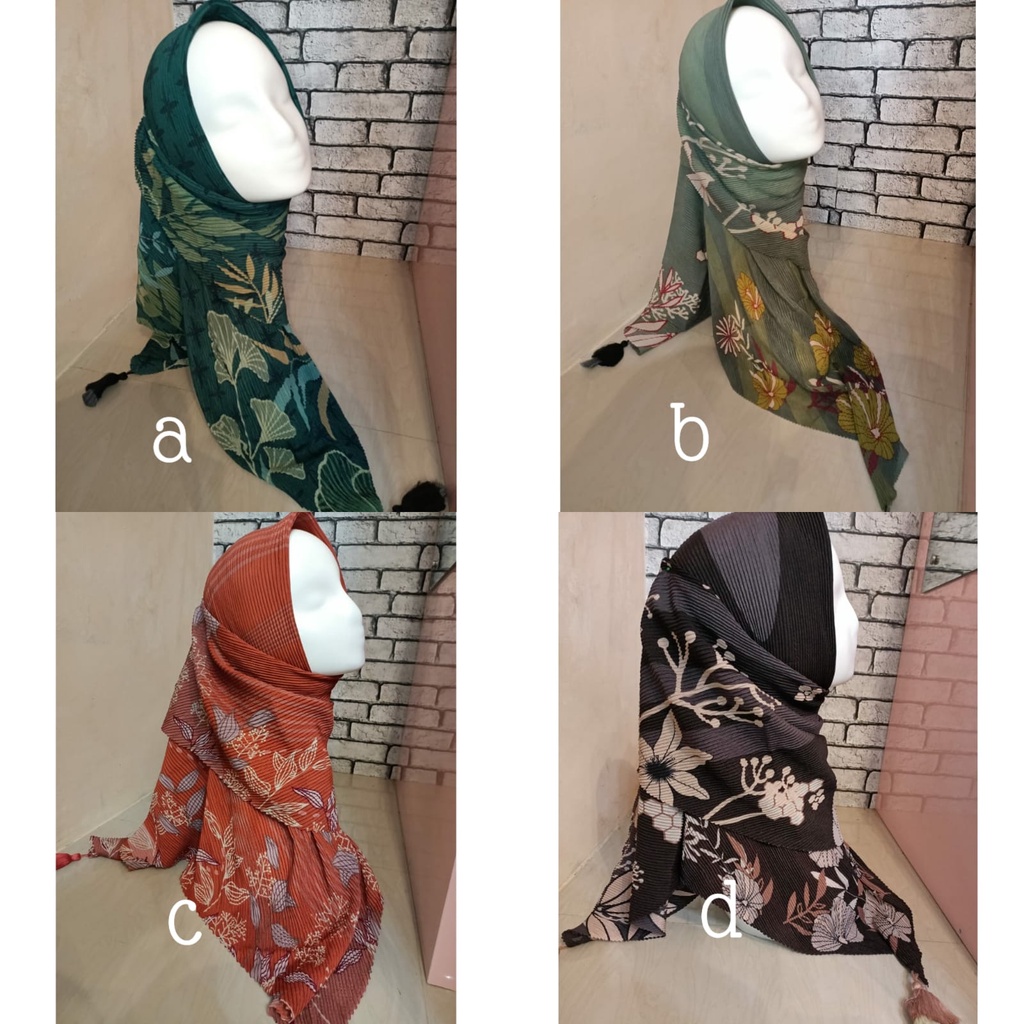 HIJAB SEGIEMPAT PLISKET MOTIF JAMBUL // PLISKET MOTIF TASEL// HIJAB PLISKET MOTIF POMPOM PREMIUM-5