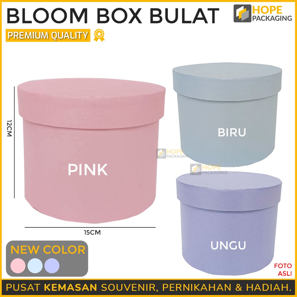 Termurah Bloom Box Bulat  Box Bunga Kotak Bunga / Flower Box Blooming Box Gift Box kasih sayang hadiah ulang tahun birthday box baju / sepatu / box bunga