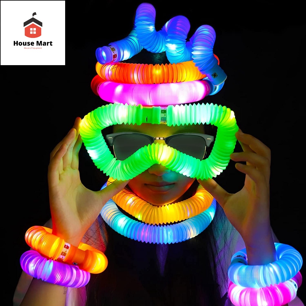 Mainan Anak Pop Light Pop Tubes Pop Pipes LED Mainan Anak Edukasi Fidget Sensory Light Up Toys