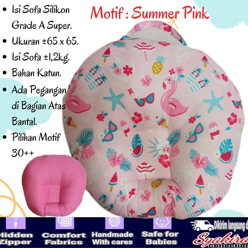 Bantal sofa Bayi motif segitiga biru