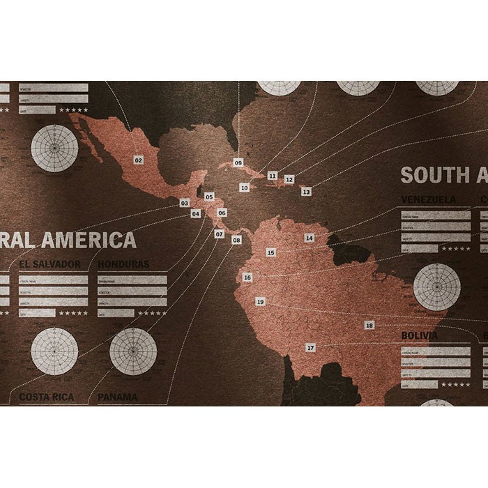 Otten Coffee - 33 Books - Around the World in 40 Cups: Unique Coffee Tasting Map - Map Kopi-1