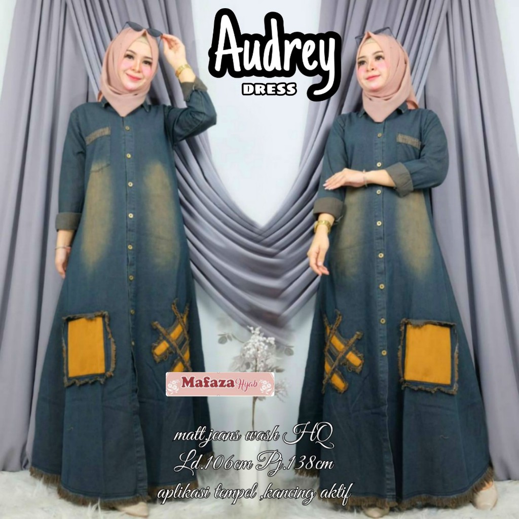 gamis jeans audrey dress