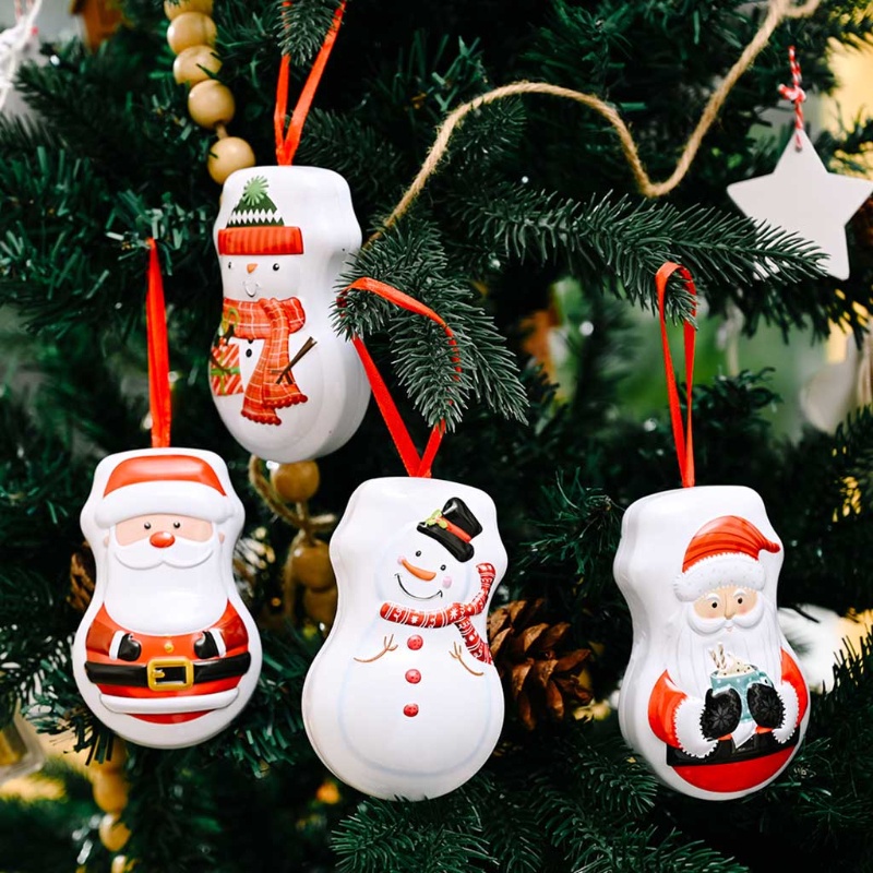 Toples Penyimpanan Permen Bentuk Labu Bahan Timah Untuk Pohon Natal