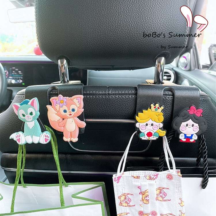 1 pcs - Gantungan Kait Double Kursi Mobil Hanger Headrest Aneka Karakter Lucu