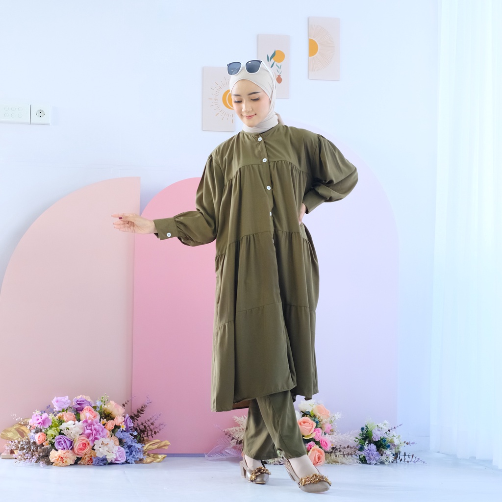 (MSB) ONE SET RUFUZA OVERSIZE RUFFLE DAILY BUSUI TUNIK SET WOLFIS