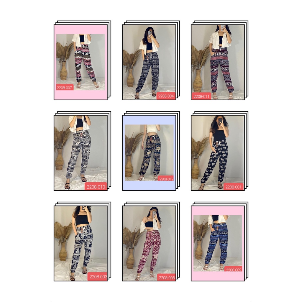 Celana Panjang Jogger Wanita Motif Gajah