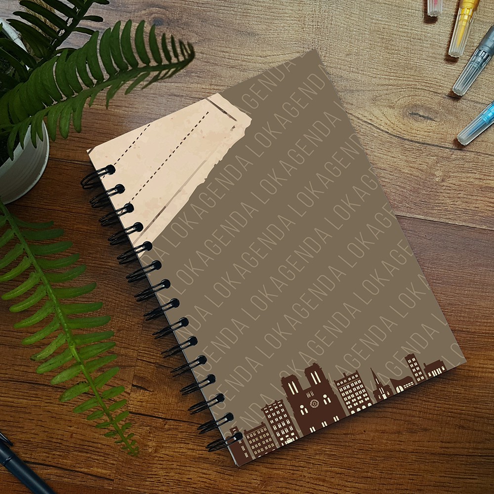 

Buku Agenda "Retro Town" - Hard Cover Ring A5 Warna [Lokagenda Planner]