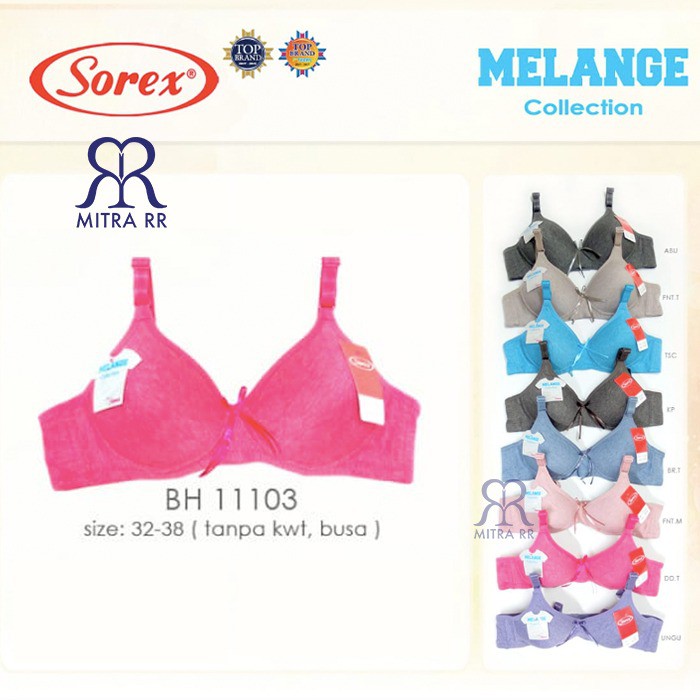 BH Sorex 11103 Bra Tanpa Kawat Cup Kecil Super Soft Basic Polos Cantik Original