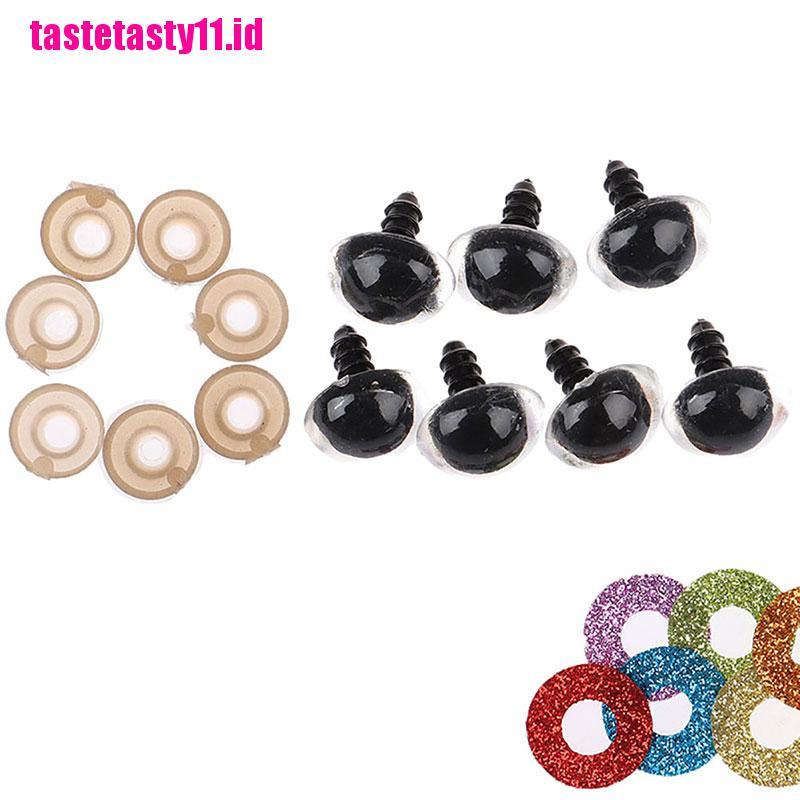 (TTID) 10pcs / Set Mainan Mata 3D 20MM Bahan Plastik Aksen Glitter Untuk Anak