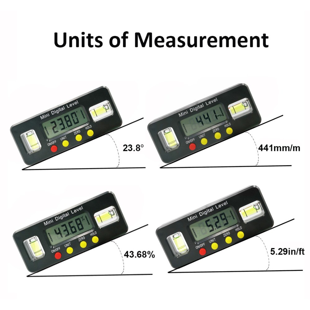 GEMRED Alat Ukur Sudut Kemiringan Digital Inclinometer Level with Magnetics Angle Measuring - Black - 7RHA37BK