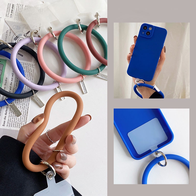 Anti-drop Silicone Watch Strap dengan Cincin Besar/Aksesoris Ponsel/Gelang Ponsel Cincin Besar