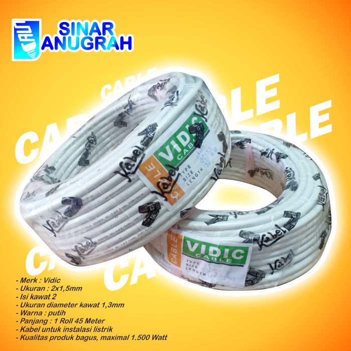 Kabel listrik  2x1,5mm / Cable Vidic