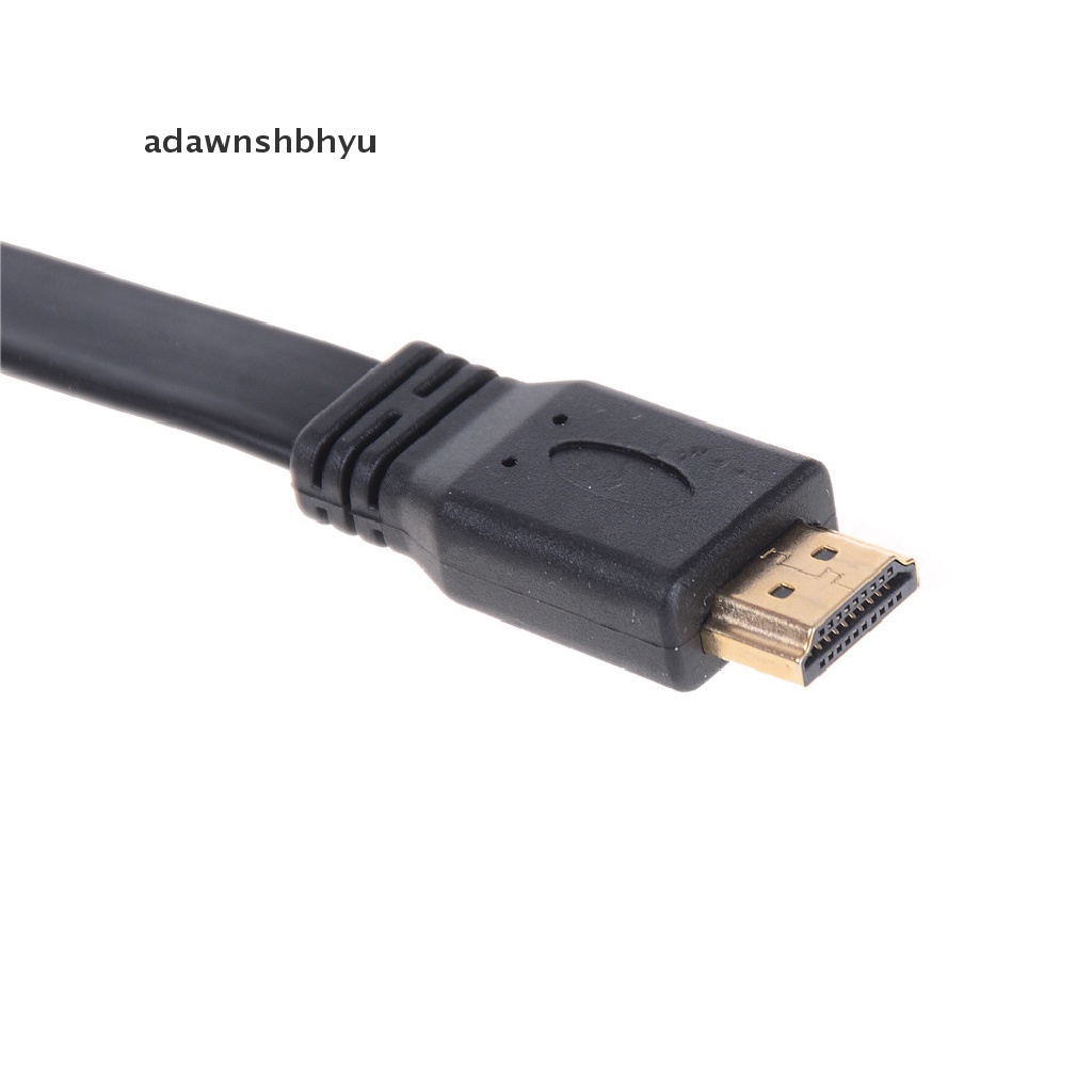 Adawnshbhyu 30cm Pendek Flat HDMI Extension Lead Gold Female Socket Ke Kabel Colokan Male