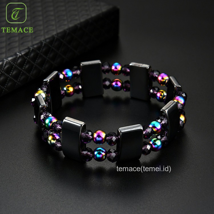 ✨TEMACE✨Gelang Fashion Gaya Empedu Hitam Ganda Batu Berwarna-Warni Gelang Merah Tali