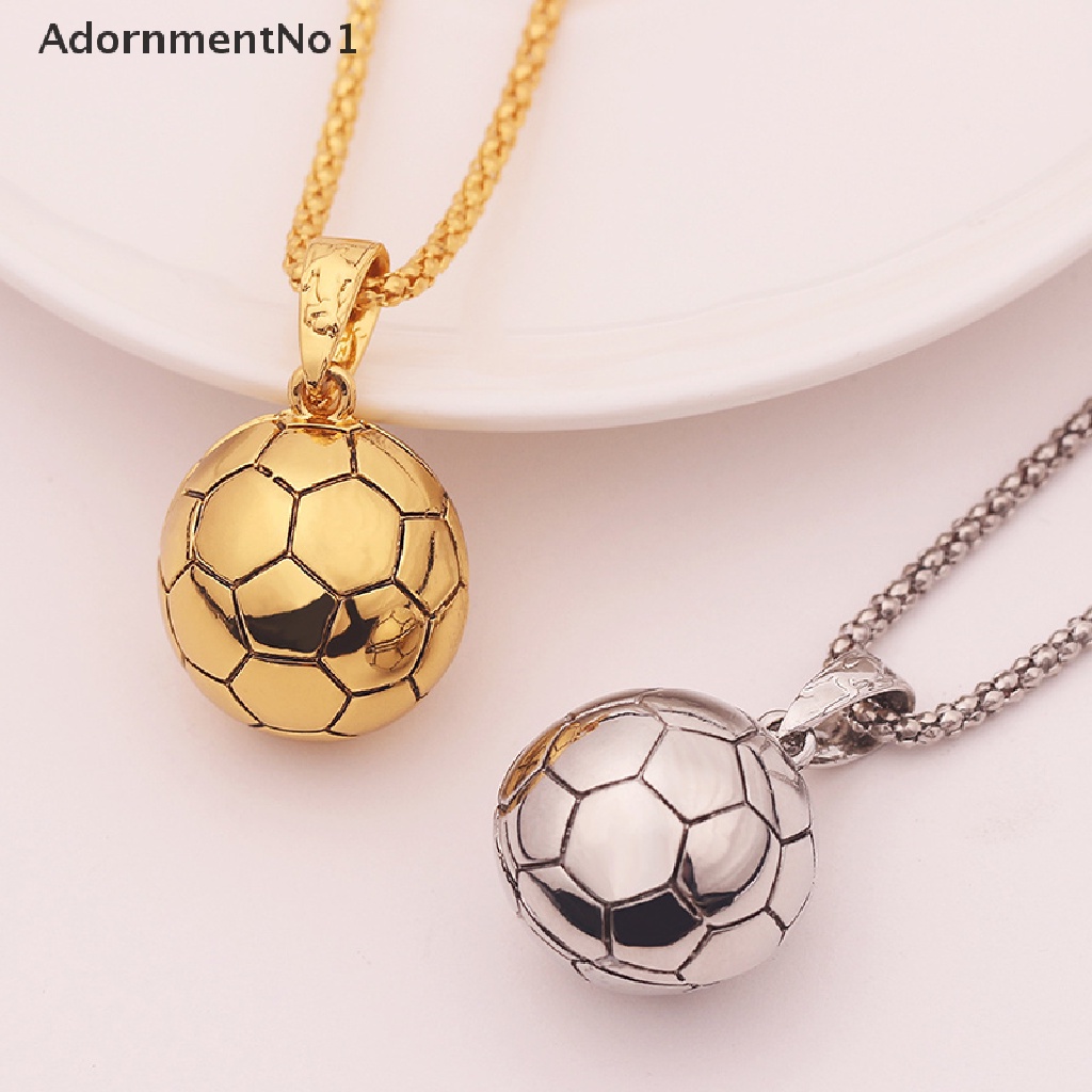 (AdornmentNo1) Kalung Rantai Alloy Pendan Bola Sepak Gaya Hip Hop Untuk Pria